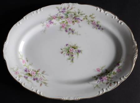 Forget Me Not Pink (#18002) 12" Oval Serving Platter