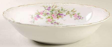 Forget Me Not Pink (#18002) 10" Round Vegetable Bowl