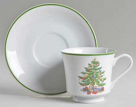 Christmas Collection Footed Cup & Saucer Set by Japan