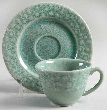 Nagar Green Footed Cup & Saucer Set