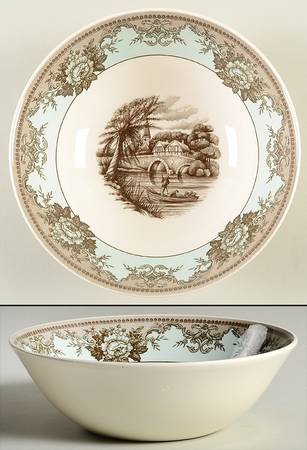 River Scenes 8" Round Vegetable Bowl