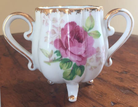 Georgian Rose Open Sugar Bowl