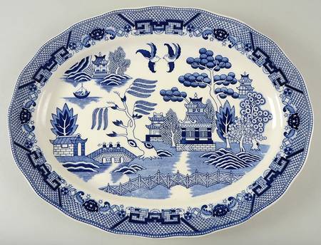 Blue Willow (Made In Japan) 18" Oval Serving Platter
