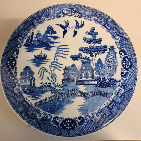 Blue Willow (Made In Japan) Cake Plate