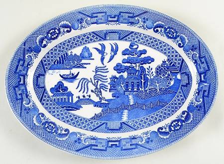 Blue Willow (Made In Japan) 11" Oval Serving Platter