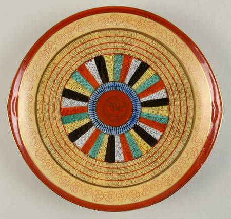 Thousand Faces Handled Cake Plate