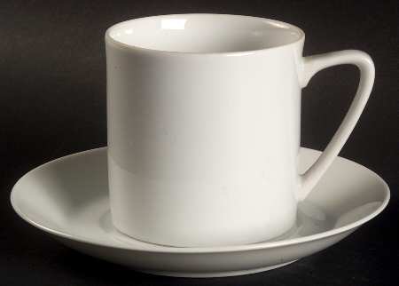 Contempo White Flat Cup & Saucer Set