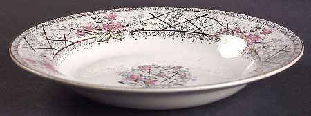 Lace (Older, Pink) Large Rim Soup Bowl