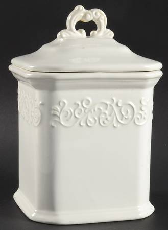 Vintage Ivory (Creamy White) Medium Canister & Lid