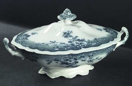 Clayton Blue Green Oval Covered Vegetable