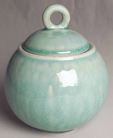 Tourron Jade Sugar Bowl & Lid