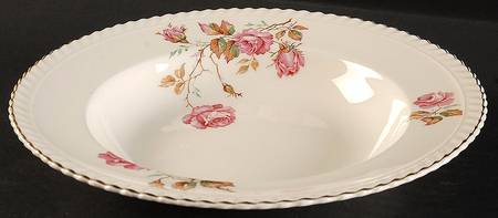 Miniver Rose Large Rim Soup Bowl