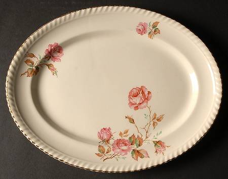 Miniver Rose 12" Oval Serving Platter