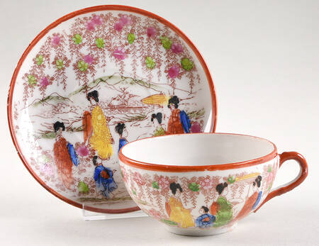JAP254 Footed Cup & Saucer Set