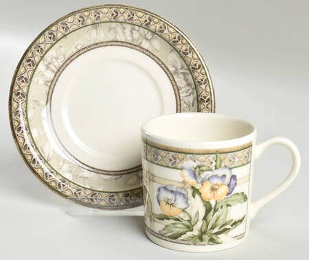 Enchanted Garden Flat Demitasse Cup & Saucer Set