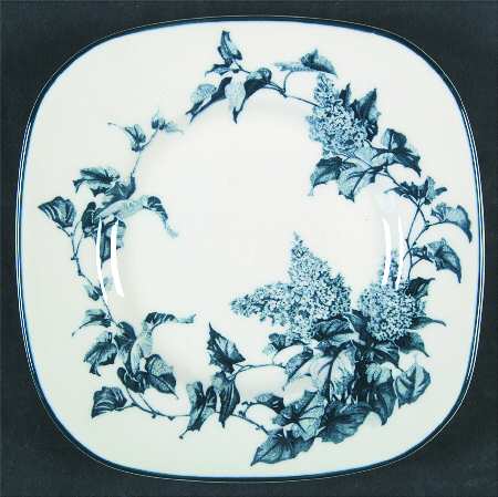 Hydrangea Blue Square Salad Plate