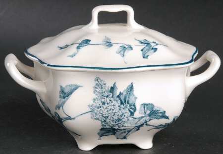 Hydrangea Blue Sugar Bowl & Lid