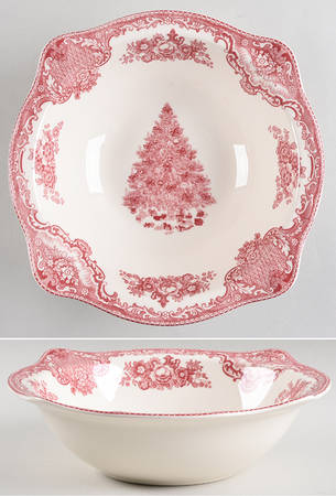 Old Britain Castles Pink Christmas(Made in England 8" Round Vegetable Bowl