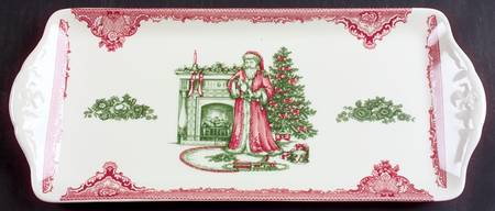 Old Britain Castles Pink Christmas(Made in England 15" Rectangular Tray