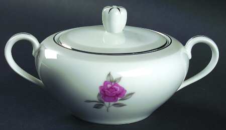 Red Rose Sugar Bowl & Lid