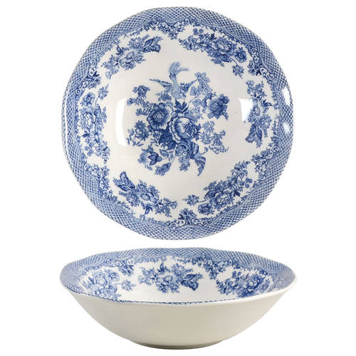 Asiatic Pheasant Blue Soup/Cereal Bowl by Johnson Brothers