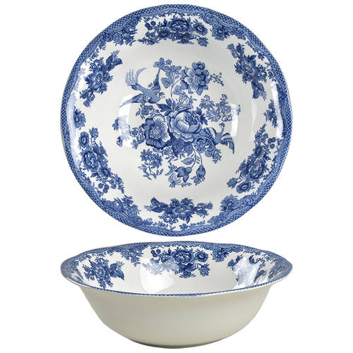 Asiatic Pheasant Blue 9" Round Vegetable Bowl