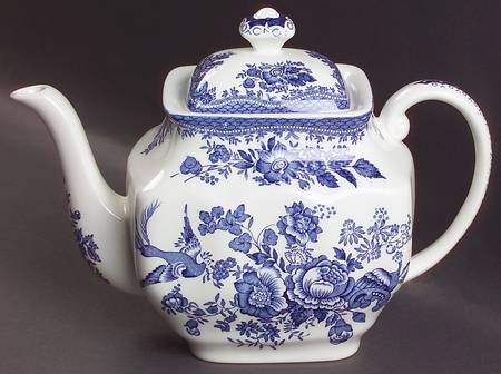 Asiatic Pheasant Blue Teapot & Lid