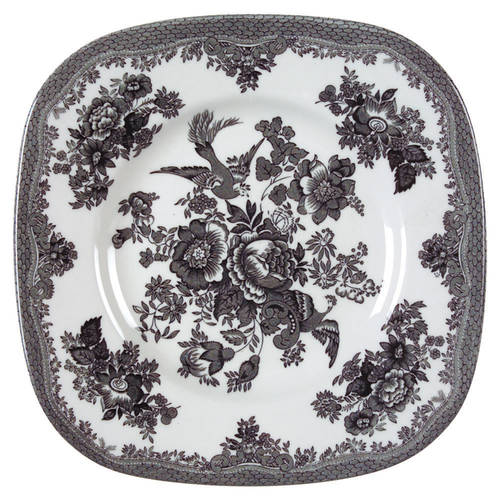 Asiatic Pheasant Black Square Salad Plate