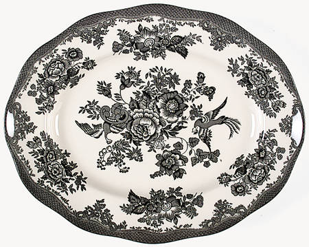 Asiatic Pheasant Black 11" Oval Serving Platter