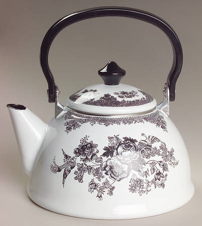 Asiatic Pheasant Black Individual Metal Kettle & Lid