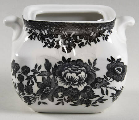 Asiatic Pheasant Black Sugar Bowl No Lid