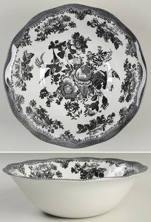Asiatic Pheasant Black 9" Round Vegetable Bowl