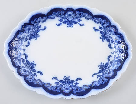 Oregon (Flow Blue) 12" Oval Serving Platter