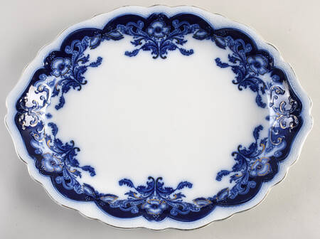 Oregon (Flow Blue) 16" Oval Serving Platter