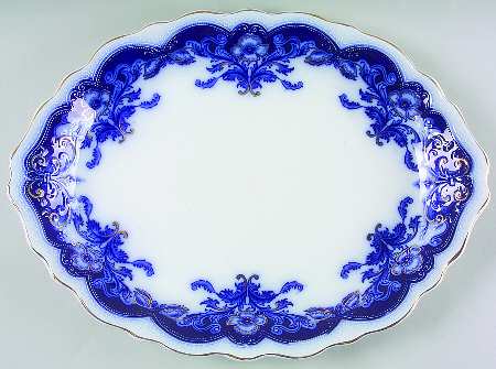 Oregon (Flow Blue) 14" Oval Serving Platter