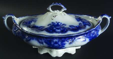 Oregon (Flow Blue) Oval Covered Vegetable