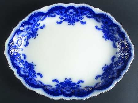 Oregon (Flow Blue) 15" Oval Serving Platter