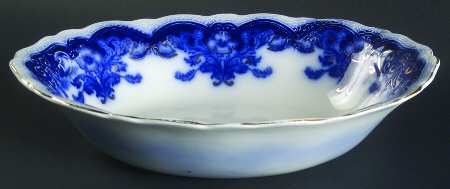 Oregon (Flow Blue) 9" Oval Vegetable Bowl