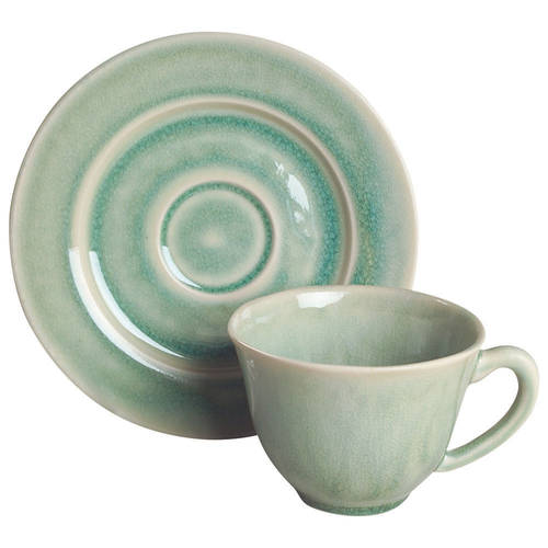 Basique Jade Footed Cup & Saucer Set