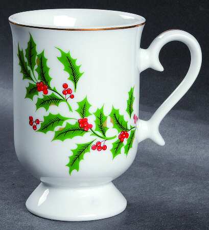 Holly Footed Mug