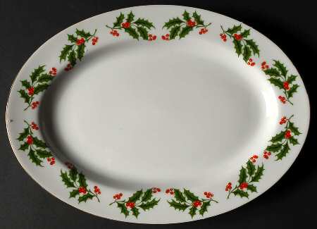 Holly 12" Oval Serving Platter by Japan
