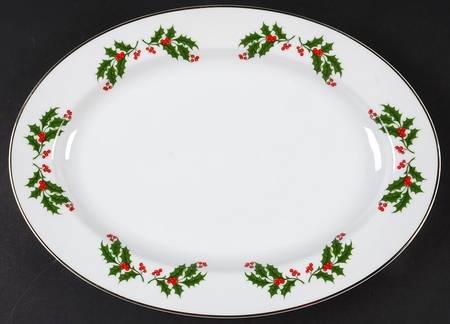 Holly 14" Oval Serving Platter by Japan