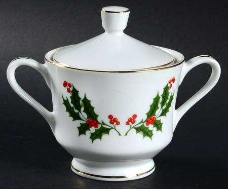Holly Sugar Bowl & Lid by Japan