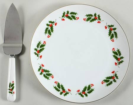Holly Cake Plate and Server (Boxed Set)