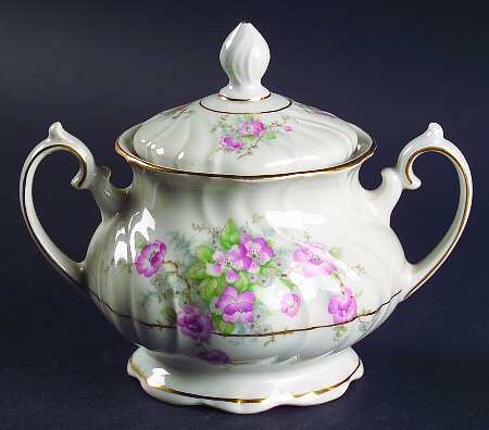 Bridal Rose (Verge, Cream & White) Sugar Bowl & Lid