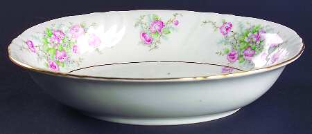 Bridal Rose (Verge, Cream & White) 10" Oval Vegetable Bowl by Johann Haviland