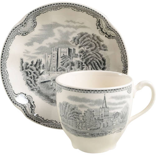 Old Britain Castles Black Flat Cup & Saucer Set