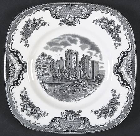 Old Britain Castles Black Square Salad Plate