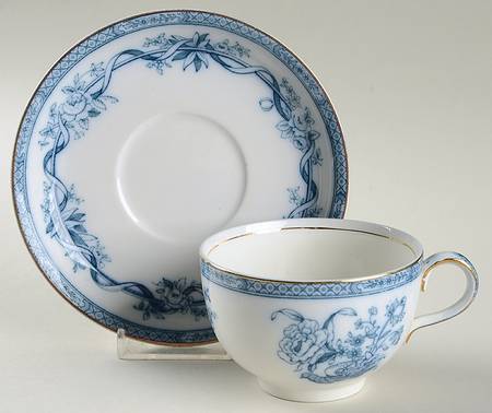Tokio Transferware Flat Cup & Saucer Set