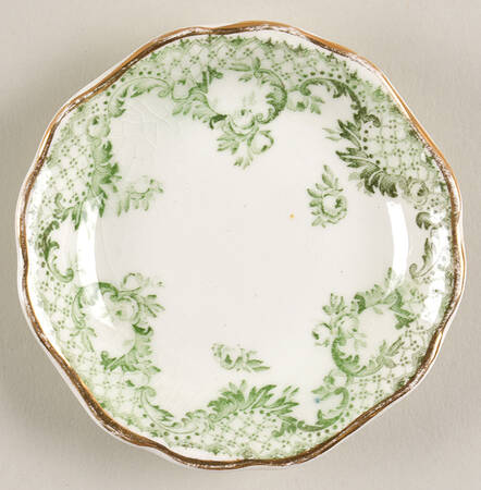 Cloverly Green (Gold Accent, Gold Trim) Butter Pat